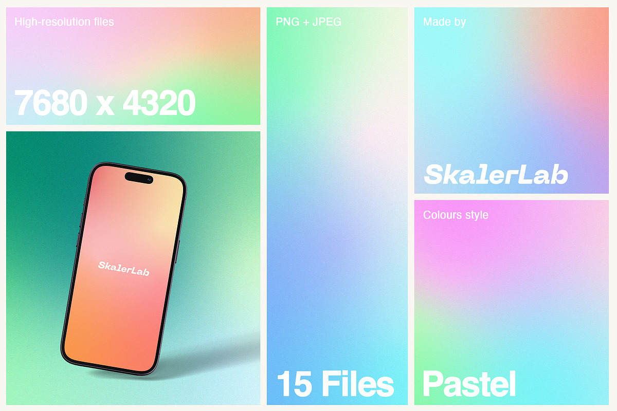 Pastel Gradient Backgrounds Vol 1, a Background Graphic by Skaler Lab (Photo 2 of 7)