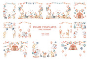 Cute Circus Watercolor Clipart Set, an Animal Illustration by LenArt (Thumbnail 4 of 18)
