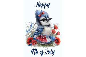 Blue Jay Art for Kids Room Decor, an Animal Illustration by Art Paradise Studios
