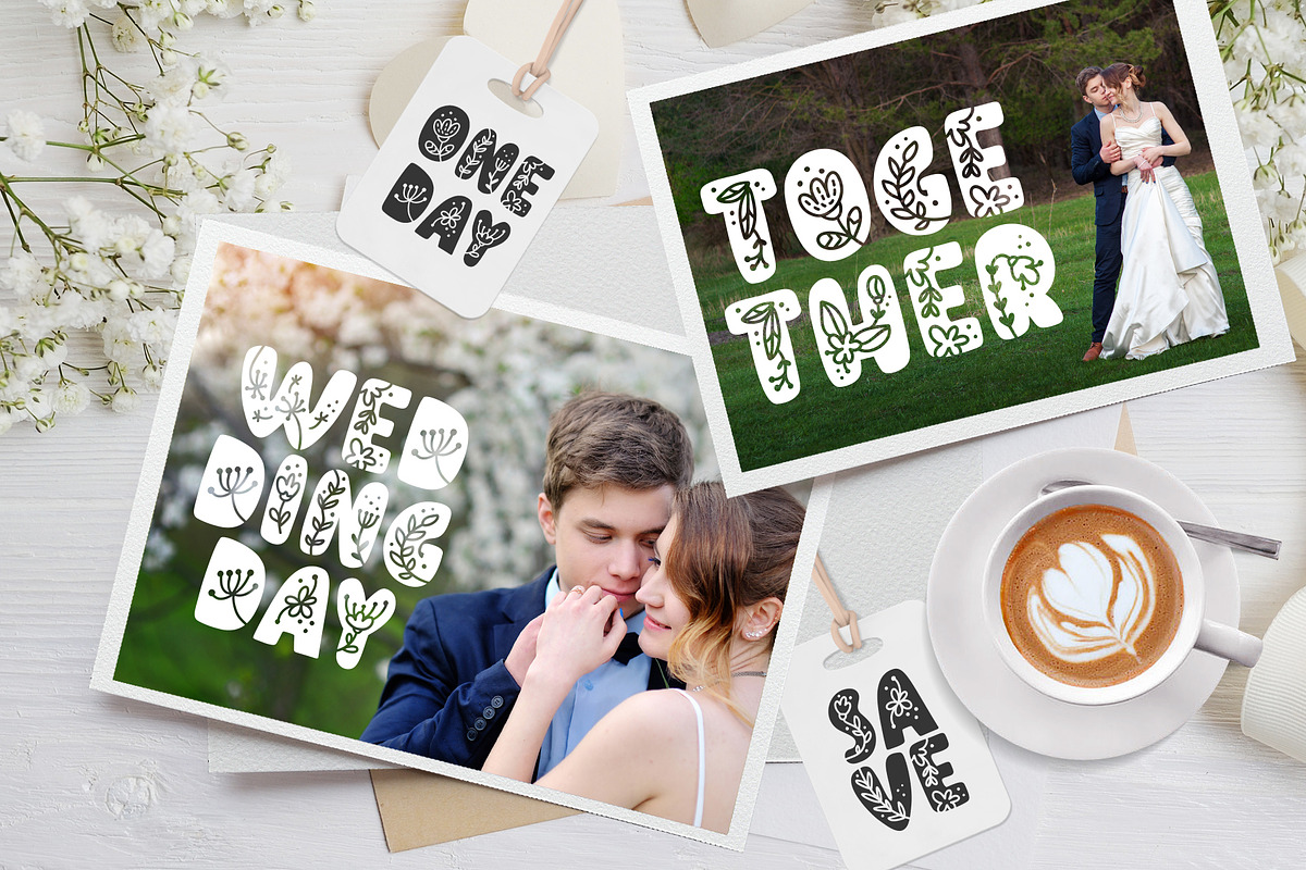 Flower Hand Drawn display Font, a Script Font by Happy Letters (Photo 5 of 10)