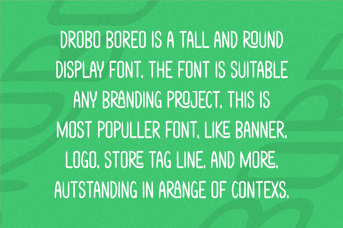 Drobo Boreo - Tall & Condensed Font, a Font by QR Design Studio (Photo 3 of 7)