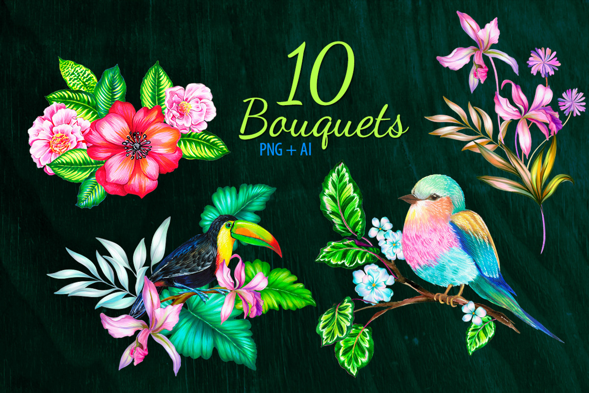 Amazing Botanic 2 - floral elements., an Illustration by RosaPompelmo (Photo 4 of 5)