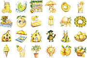 Summer Lemons Clipart, an Illustration by Sublimation Artist (Thumbnail 2 of 6)