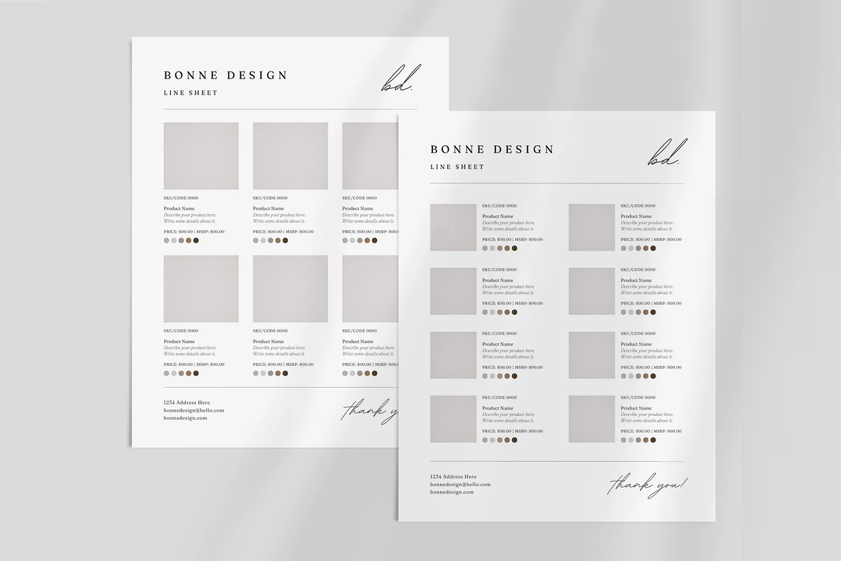 Simple Line Sheet Template Canva, a Marketing Template by frommakertomaker (Photo 2 of 7)