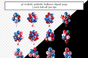 Realistic Patriotic Balloons, an Object Graphic by AllTheKewtClipart (Thumbnail 7 of 10)
