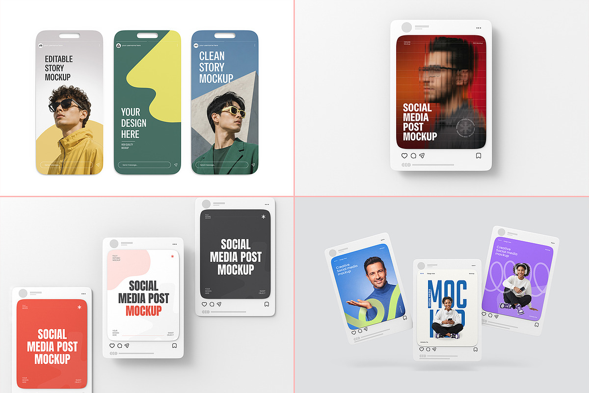 Instagram Post & Story Mockup Bundle, an Advertising Mockup by graphypix (Photo 2 of 13)