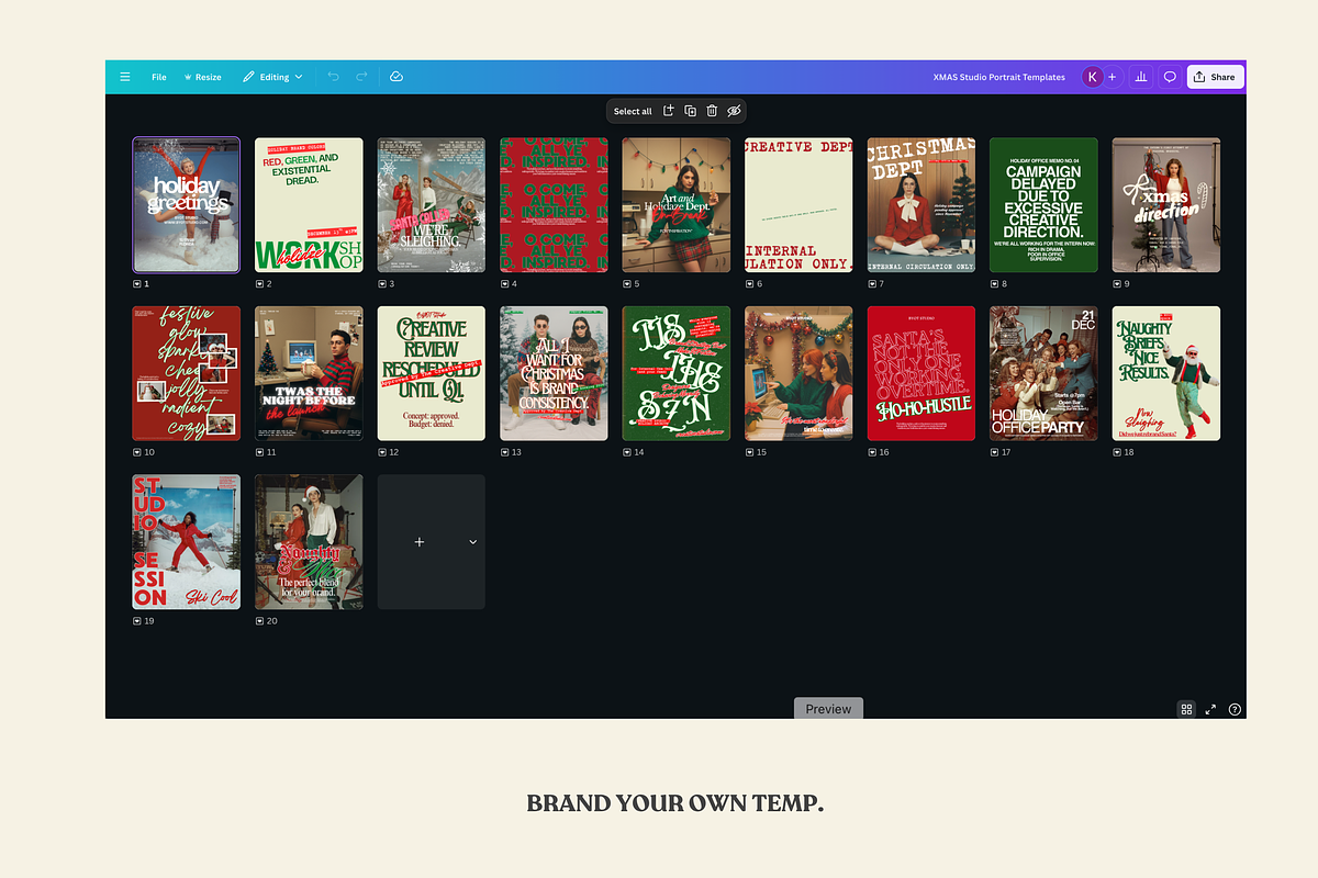 XMAS STUDIO Canva Template, a Social Media Template by BYOTstudios (Photo 4 of 12)