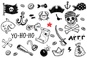 Pirate doodles set +8patterns, an Illustration by Hala (Thumbnail 1 of 5)