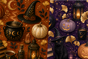 Luxury Halloween Gold Ginkgo Paper, a Texture Graphic by Printable Design Store (Thumbnail 3 of 4)