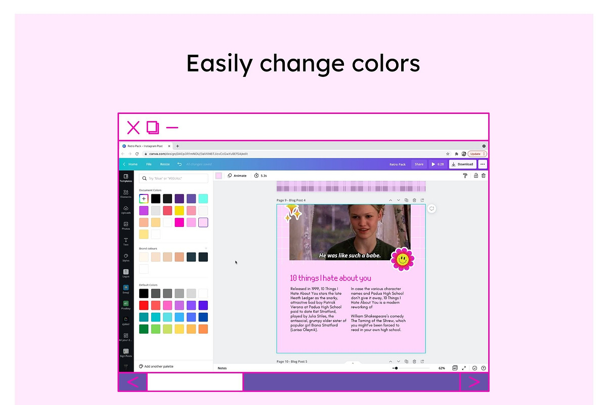 Retro Instagram Feed Canva Template, a Social Media Template by Cultive Creative (Photo 5 of 14)