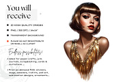 Vintage flappers clipart set, a Decorative Illustration by ThatsDesignArt (Thumbnail 2 of 10)