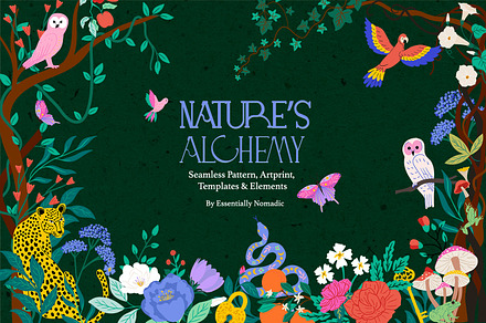Nature's Alchemy Botanical Pattern, a Pattern Graphic by Essentially Nomadic