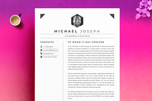 Simple CV-Resume Word Template UI/UX