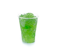 Green Frozen Slushie Drink in Plastic Cup, a Food & Drink Photo by etorres69