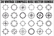 Vintage Compass Rose SVG Bundle, an Illustration by yasushie (Thumbnail 1 of 29)