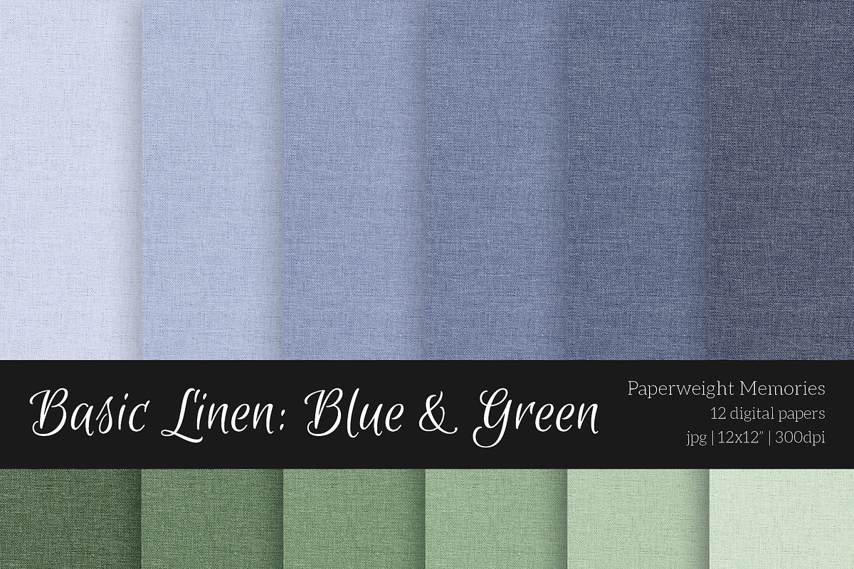 Paper - Basic Linen - Blue & Green