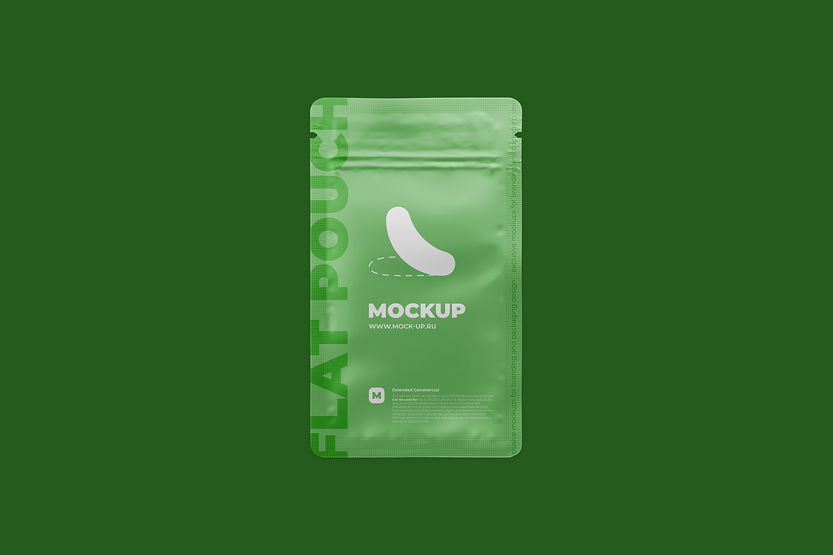 Zip Sachet Mockup. flat empty pouch, a Cups & Container Mockup by easymock (Photo 8 of 8)