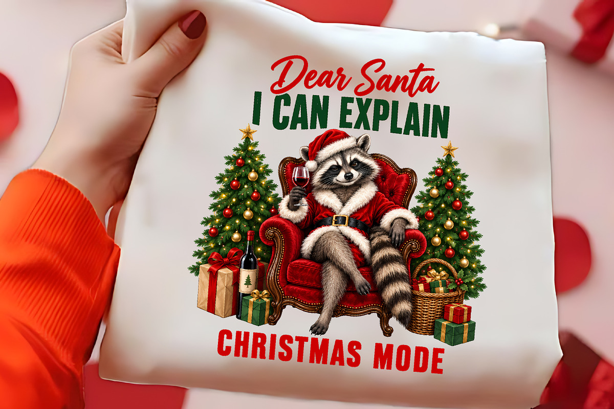 Dear Santa I Can Explain Raccoon PNG, a Seasonal Illustration by CrexoraLab (Photo 2 of 4)