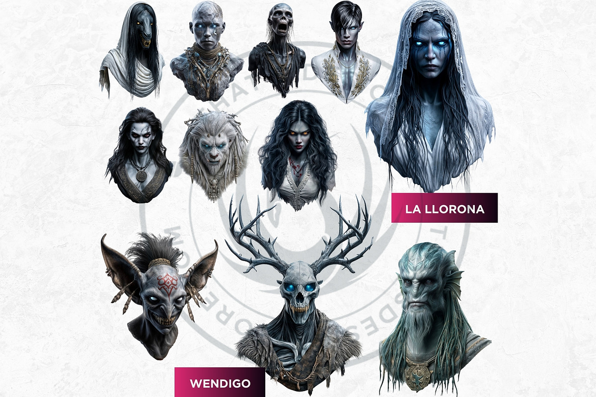 Creatures of Folklore Clipart Set, a Person Illustration by ThatsDesignArt (Photo 7 of 10)