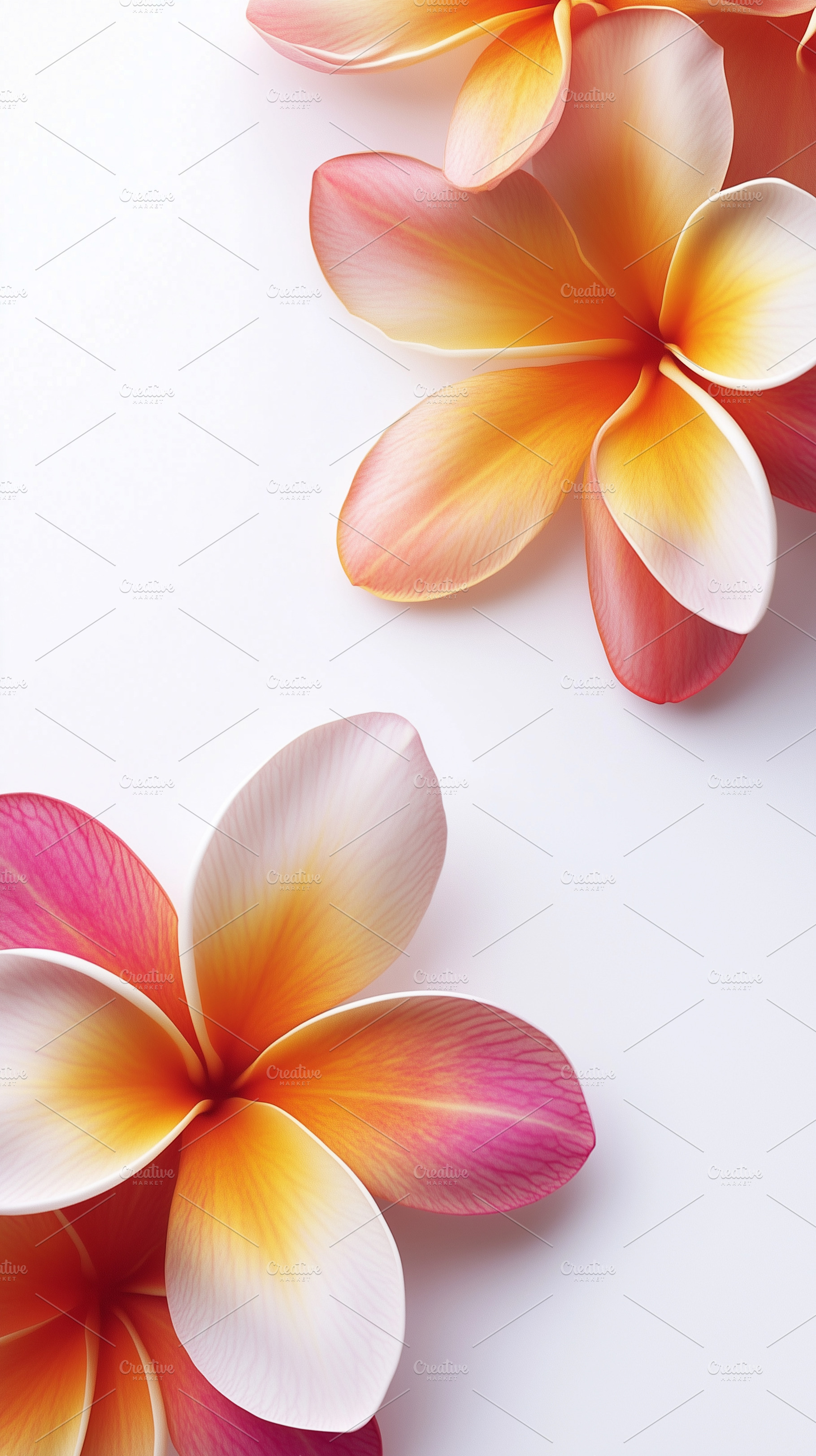 Vibrant frangipani flowers with pink, a Nature Photo by MistyDay