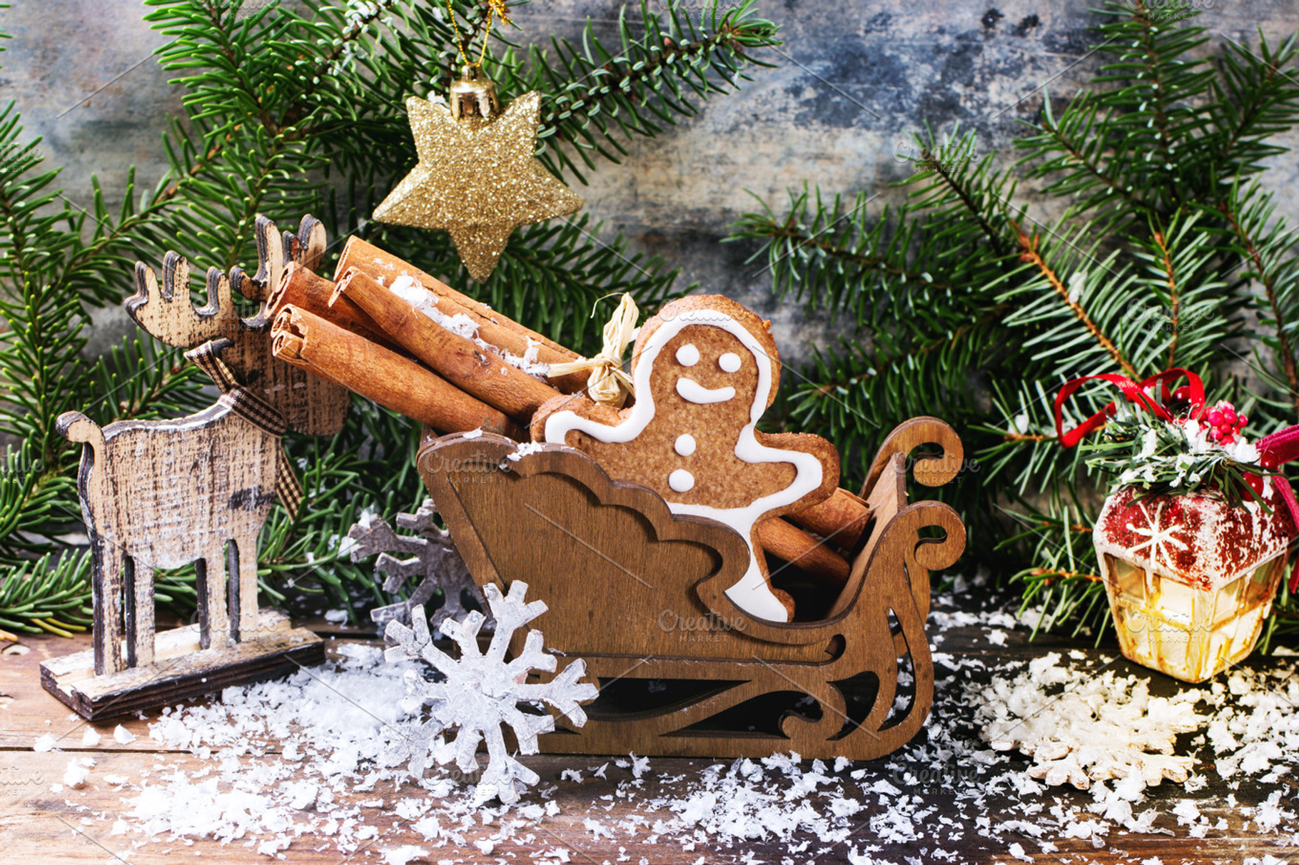 Gingerbread man in slade featuring christmas, toys, and holiday, a Holiday Photo by Natasha Breen