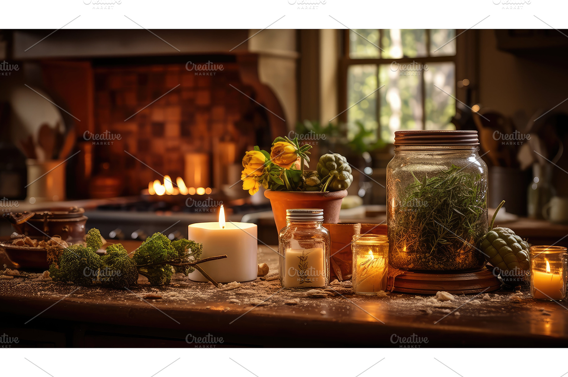 scent kitchen candle ai generated, a Nature Photo by pikepicture