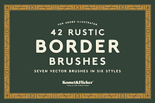 42 Rustic Border Brushes by  in Brushes & More