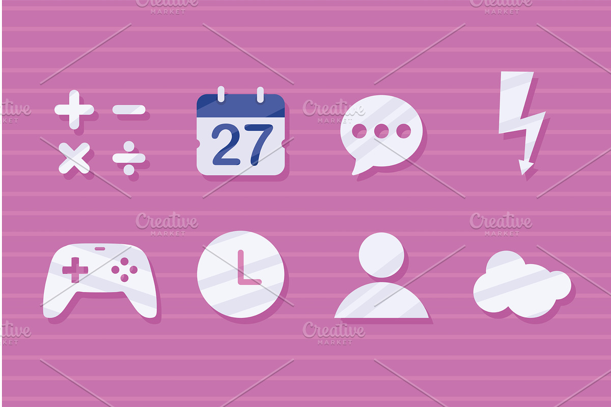 set of applications icons, an Object Illustration by studiogstock