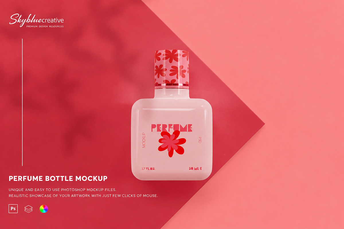 Perfume Bottle Mockup, an Advertising Mockup by skybluecreative (Photo 1 of 2)