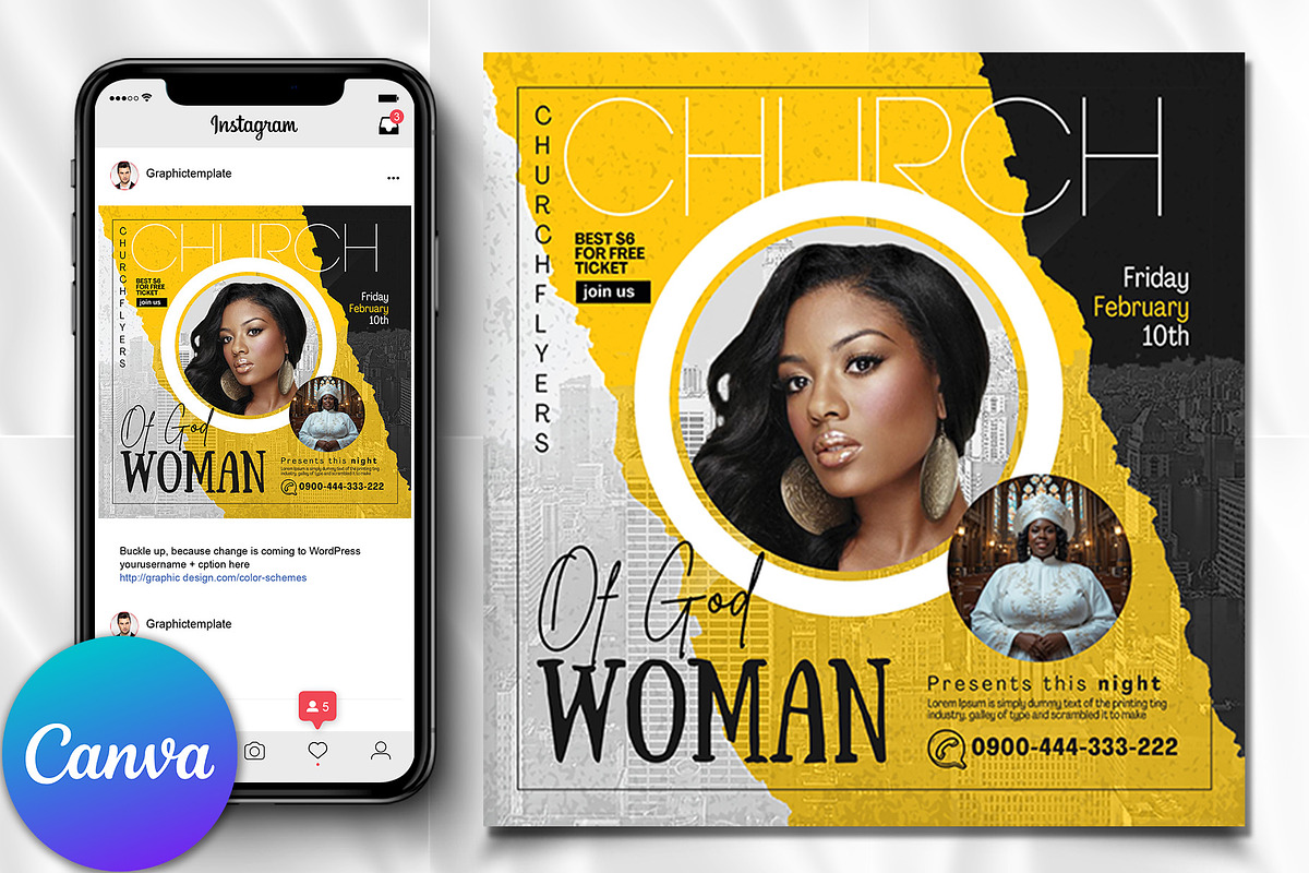 Woman of God Flyer | Canva Flyer, a Social Media Template by Design Up (Photo 1 of 2)