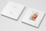 Floral Baby Photo Album Cover PSD, a Stationery Template by By Stephanie Design (Thumbnail 1 of 4)