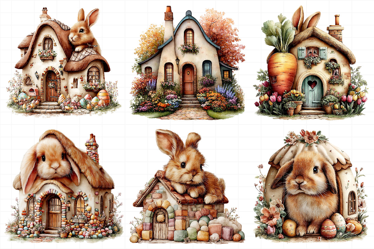 Easter Bunny House Clipart, an Illustration by Daily.Designs (Photo 3 of 8)