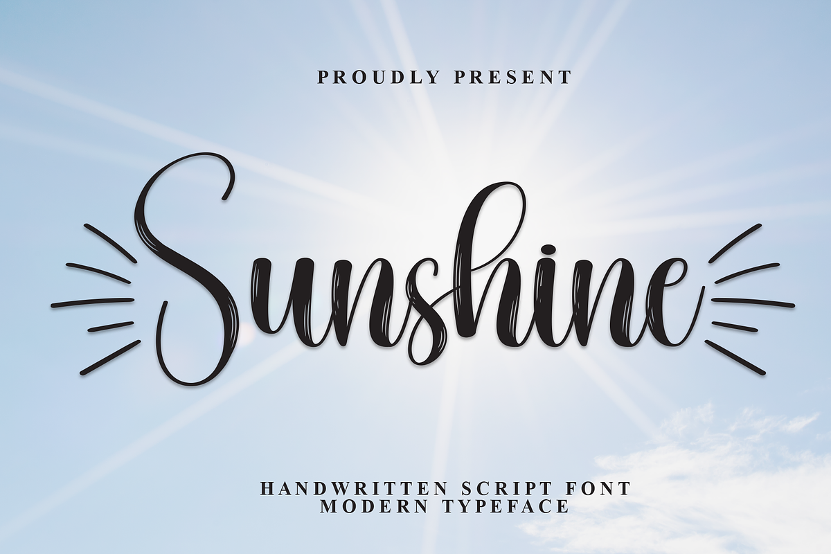 Sunshine | Script Font, a Handwritten Font by Scratchones (Photo 1 of 9)