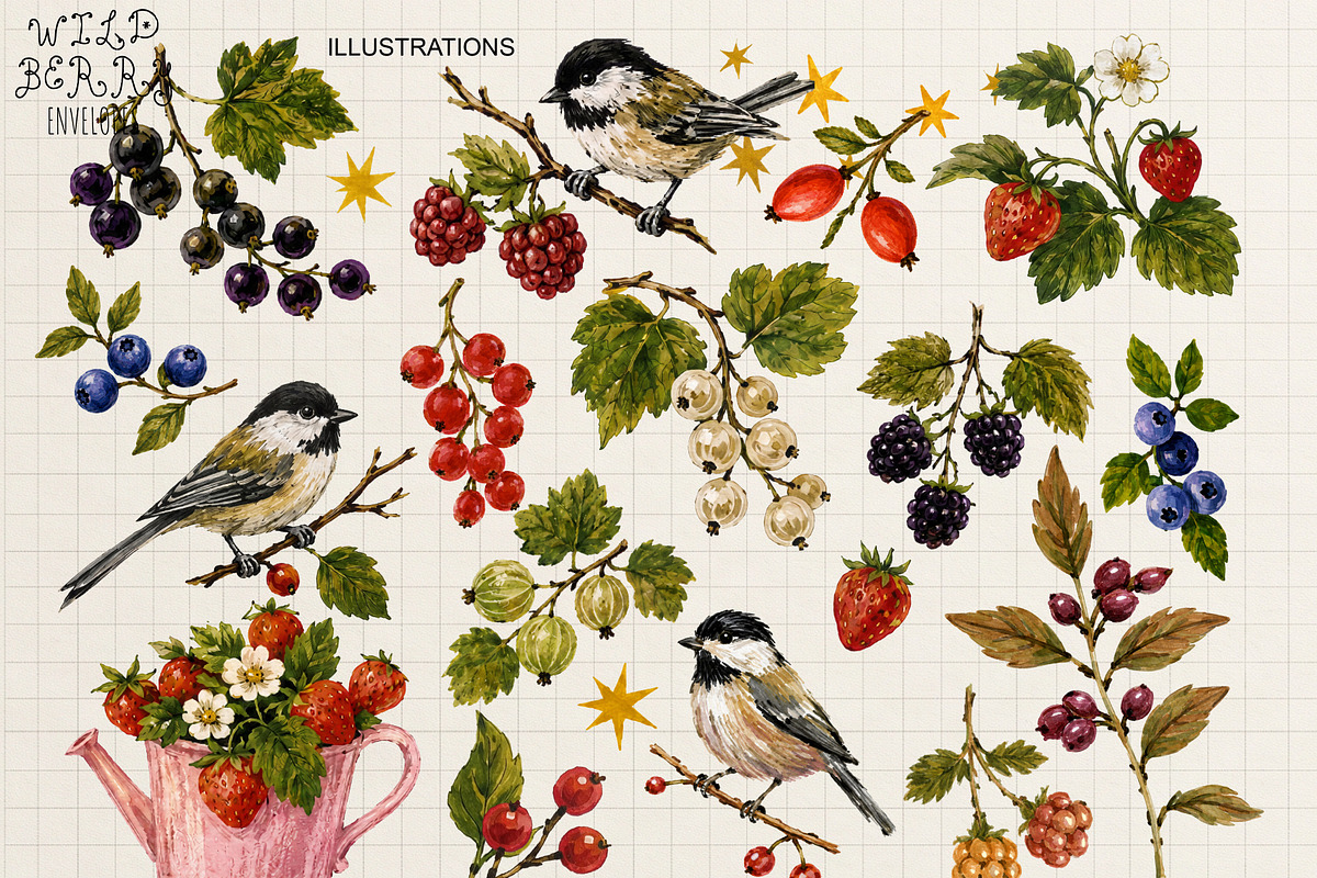 Wild Berry Envelope Creator Kit, an Object Graphic by DreamoraArt (Photo 6 of 11)