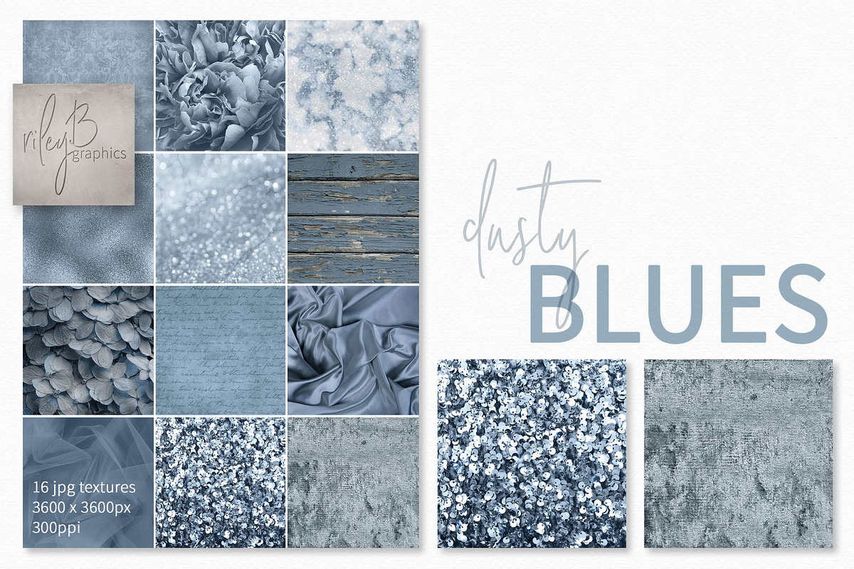 Dusty Blue Textures, a Texture Graphic by rileyBgraphics (Photo 1 of 8)