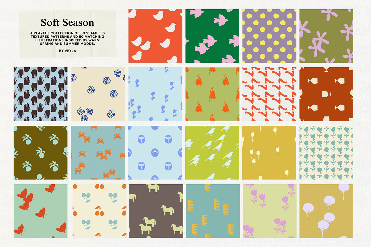 Soft Season: 60 Seamless Patterns, a Pattern Graphic by Veyla (Photo 9 of 21)