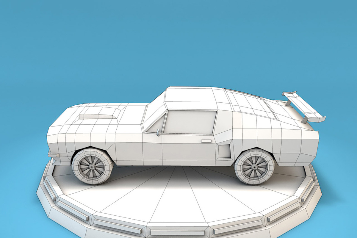 Cartoon Mustang Car Low Poly, a Cars & Vehicle 3D Model by Low Poly Lab (Photo 4 of 7)