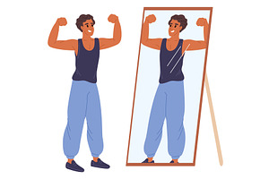 Young athletic man shows off his, a Sport Illustration by Vectorbuum
