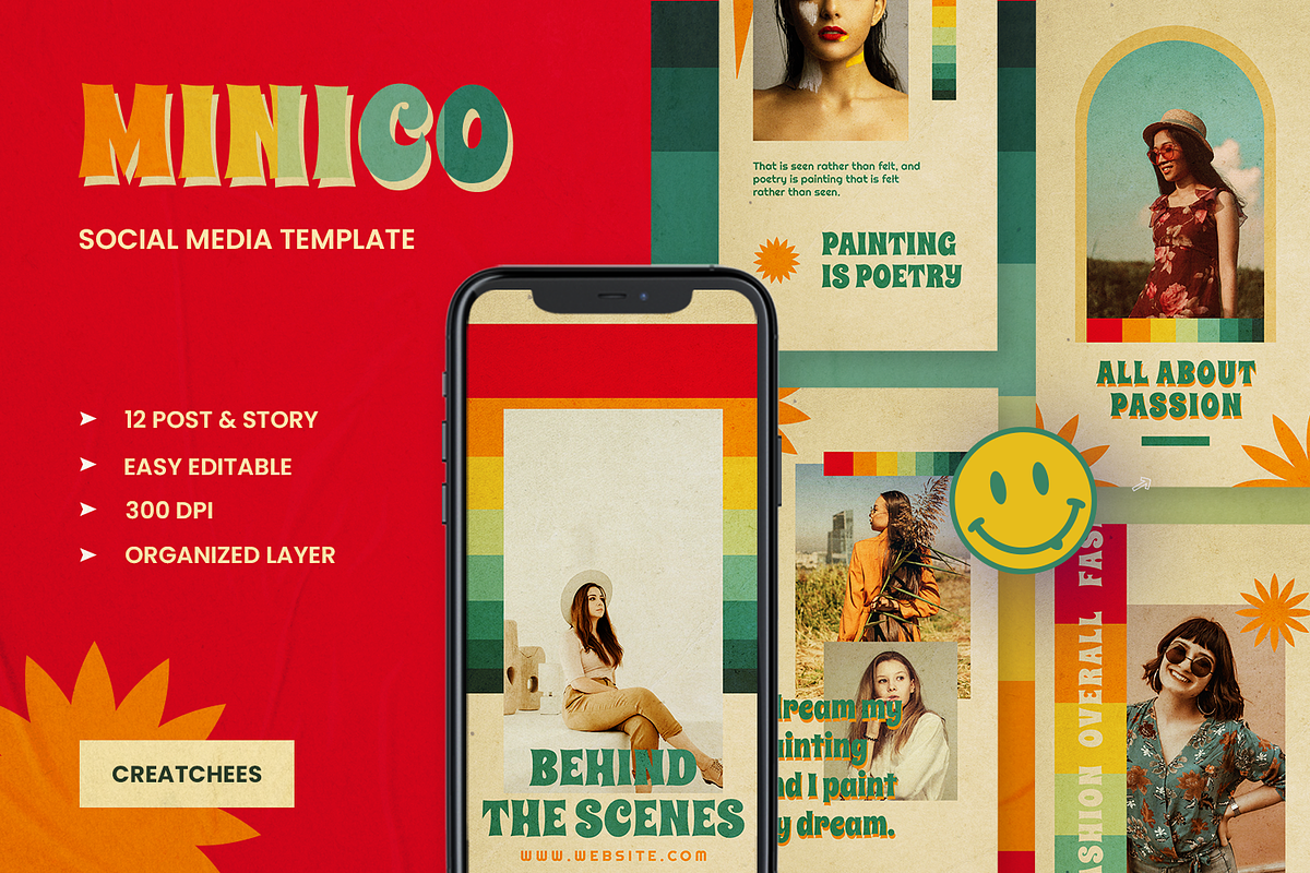 Minico Instagram Template, a Social Media Template by Creatchees.std (Photo 1 of 5)