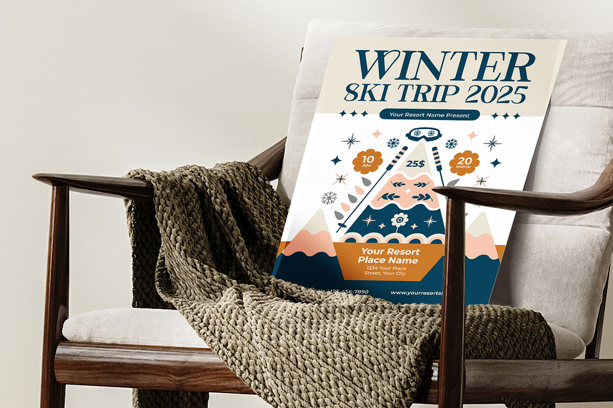 Winter Ski Trip Flyer Template, a Flyer Template by Hole Hope Design (Photo 5 of 5)