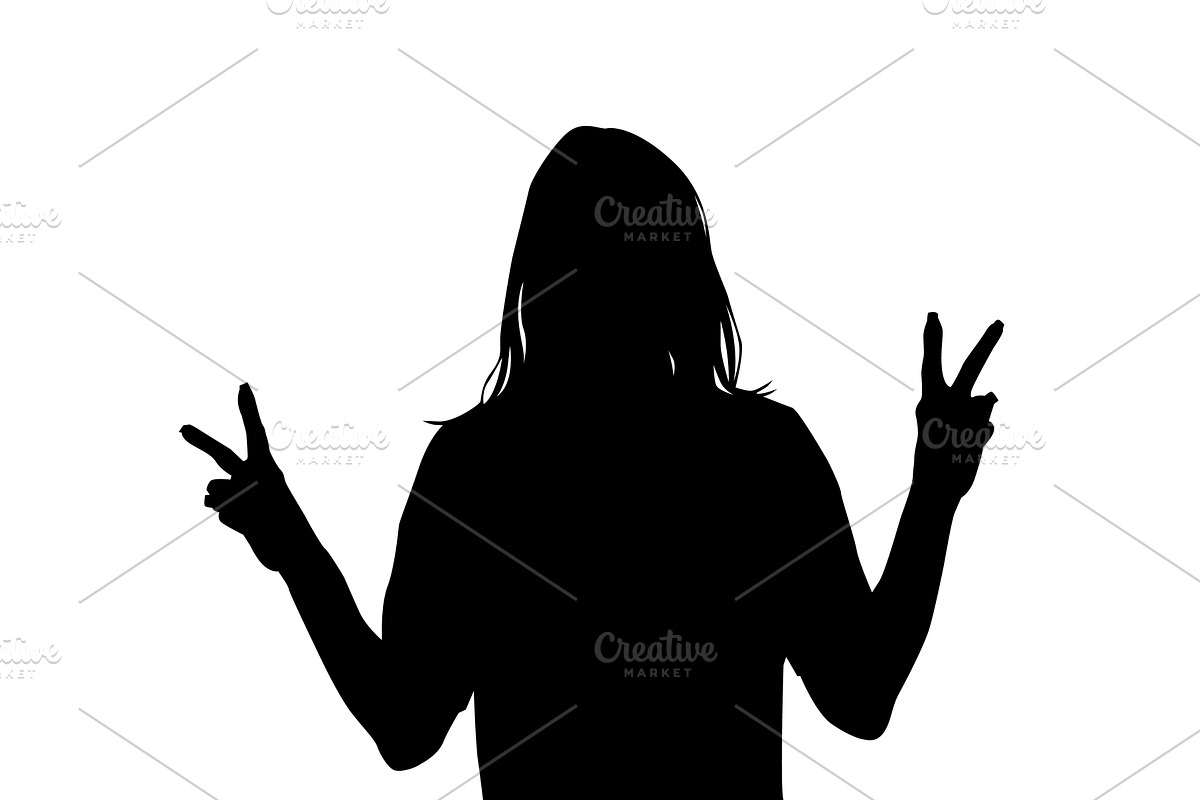 Silhouette of a girl hand with a, an Object Illustration by Nenahliadava Design