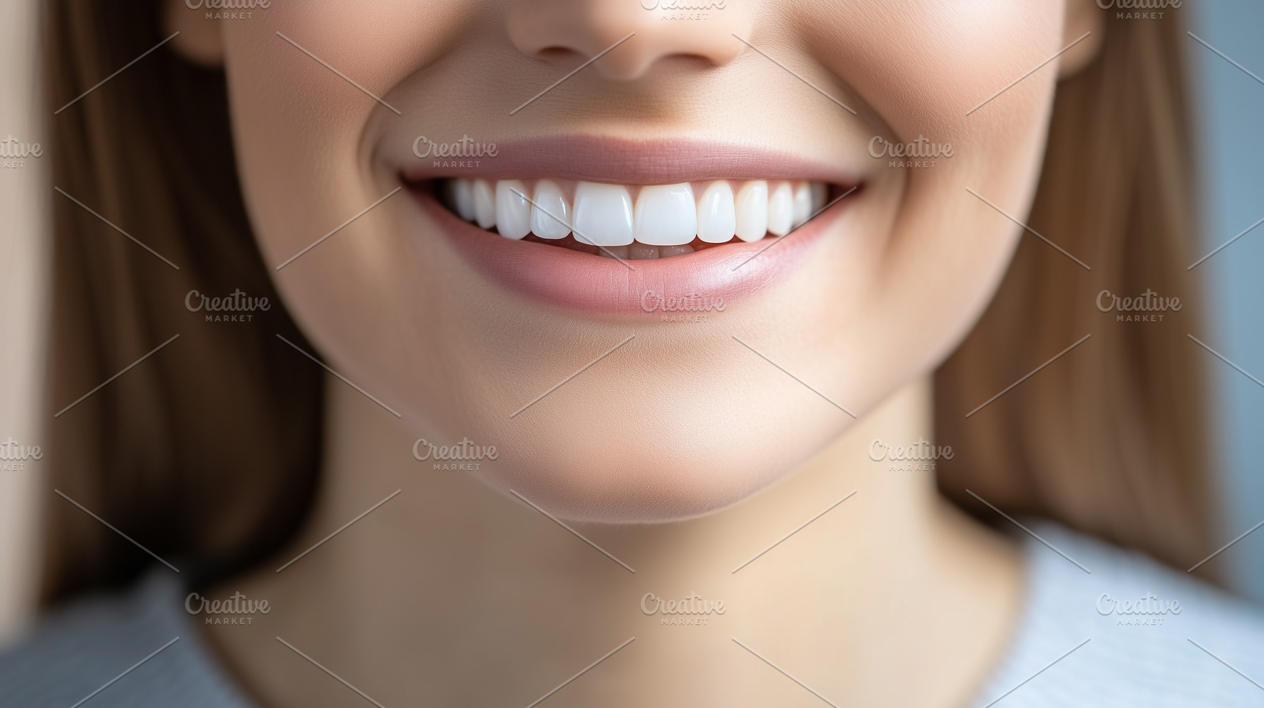 A close-up of a woman's bright smile, a Person Photo by MistyDay