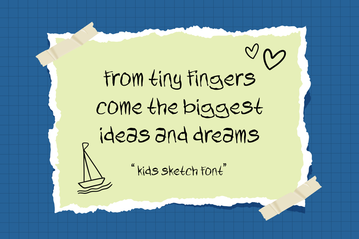 Kids Sketch Handwritten Doodle Font, a Font by PutraCetol Studio (Photo 4 of 5)