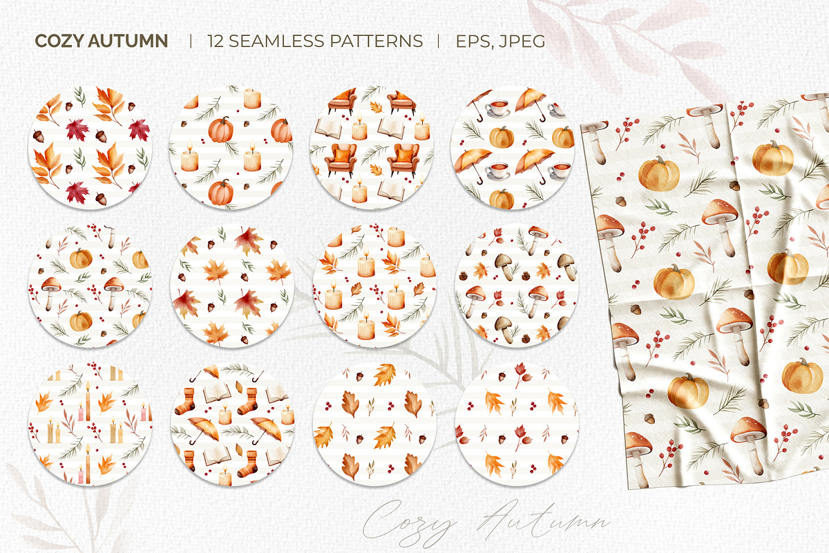 Cozy autumn watercolor clipart, an Illustration by Hanna's ArtLab (Photo 4 of 6)