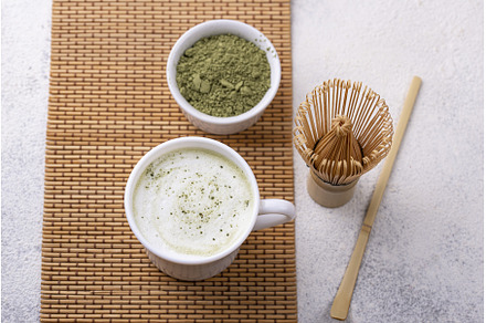 Green healthy matcha latte drink, a Food & Drink Photo by Yulia Furman