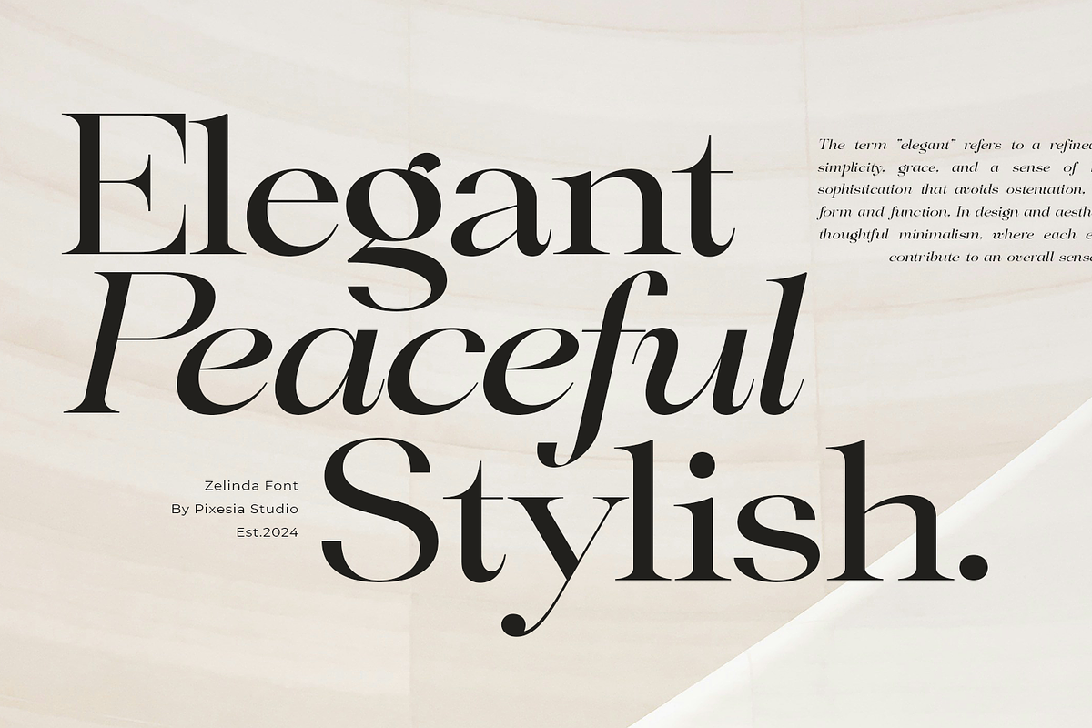Zelinda - Modern Elegant Serif Font, a Serif Font by Pixesia Studio (Photo 2 of 10)