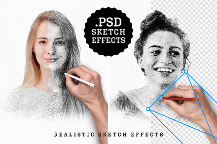 Photoshop sketch effects, a Pens & Pencil Mockup by Twin Design