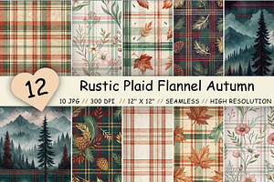 Rustic Plaid Flannel Autumn Patterns