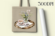 Rustic Tea Salon Mothers Day Clipart, an Illustration by Libby Wishes (Thumbnail 4 of 6)
