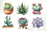 Watercolor Cactus and Succulents, an Illustration by CreationArt (Thumbnail 3 of 5)